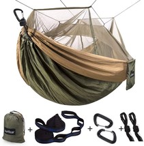 Sunyear Camping Hammock, Portable Double Hammock with Net, 2 Person Hammock Tent - £35.96 GBP