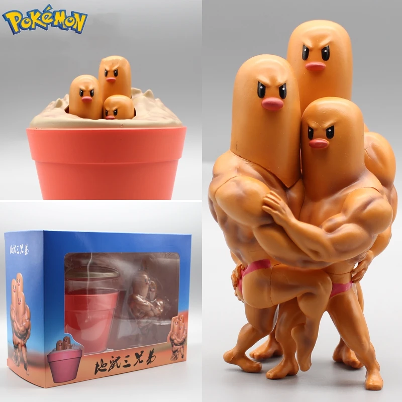 Anime Action Figure Muscle Dugtrio Statue Pvc Toys Garage Kit Go Game Dugtrio - £31.04 GBP+