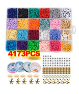 Clay Beads Kit 4173 Pcs Flat Polymer Clay Spacer Heishi Beads Set For Je... - £18.07 GBP