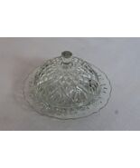 VTG. ANCHOR HOCKING PRESSCUT CLEAR GLASS COVERED BUTTER DISH RG121 - $32.95