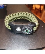 Paracord Survival Tactical Bracelet Scrape Compass Flint Whistle Army Pr... - $7.72