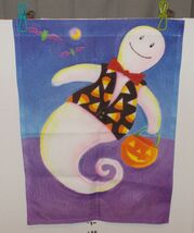 "TOLAND" HAPPY HAUNTING MINI GARDEN FLAG Halloween Ghost 12" x 18" - $9.85