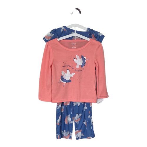 NEW CARTERS Just One You Toddler Girls 3 PC Pajama Set SET 2T Hen Blue Peach - $11.65