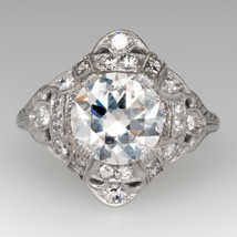 Antique 1.35Ct Round Lab Created Diamond White Gold Finish Women Vintage Ring - £73.70 GBP