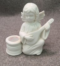 Vintage Angel Playing Instrument Taper Candle Holder - £6.54 GBP