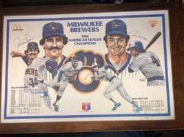1983 MILWAUKEE BREWERS 1982 AMERICAN LEAGUE CHAMPIONS PLACE MAT - £19.65 GBP