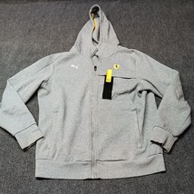 Puma Scuderia Ferrari Hoodie Jacket Adult Medium Gray Full Zip Sweatshirt - $55.72