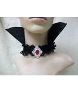 Fancy Gothic Black Vampire Standup Choker Collar Madame Steampunk Evil Q... - €10,08 EUR