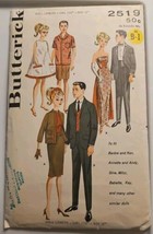 Vintage 1962 Butterick 2519 Ken &amp; Barbie Doll Clothing Sizes 11½ to 12”  - $14.99