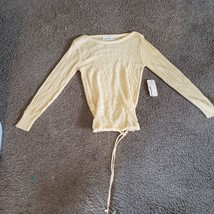 Nwt Deadstock Vintage 80&#39;s Guirlande Pull Femmes Jaune Creslan Cravate X... - £29.97 GBP