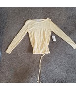 Nwt Deadstock Vintage 80&#39;s Guirlande Pull Femmes Jaune Creslan Cravate X... - $51.84 CAD