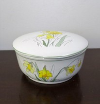 Vintage Block Bernarda Watercolors Daffodil Trinket Box Mary Lou Goertze... - $31.68