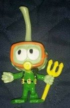 Vintage THE SNORKS Tooter Shelby Scuba Diving Male Figurine with Green Hair - £11.66 GBP