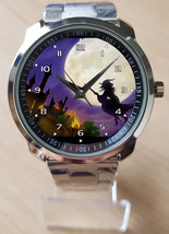 Halloween Night Witch On The Broom Art Unique Trendy Wrist Watch Sporty - £27.97 GBP