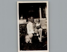 Antique 1940&#39;s Little Boy And Dad Black &amp; White Photography Photos - £6.34 GBP