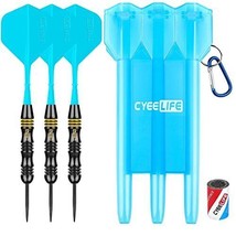 CyeeLife Steel tip Darts 24g with Carry case and Sharpener&amp;Integrated Fl... - £34.82 GBP