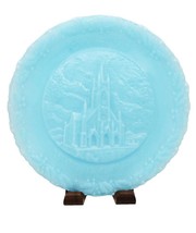 Fenton Christmas 1973 Blue Satin St Mary&#39;s In The Mountains 7 3/4&quot; Plate... - $8.90