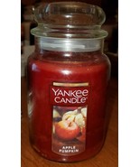 Yankee Candle APPLE PUMPKIN Large Jar 22 Oz Single Wick Candle Preowned ... - $21.68