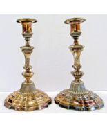 Matched Pair of Antique Silver Plated Candlesticks Marked to Base - $8,164.66 MXN