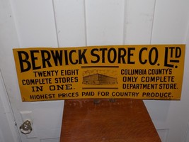 Vintage Berwick Store Co. Ltd. Embossed Tin Tacker Sign - €364,19 EUR