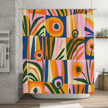 Mid Century Modern Abstract Boho Shower Curtains for Bathroom, Cute Retro Floral - £18.73 GBP