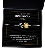 Dominican Mom Bracelet Gifts - To My Wonderful Mom - Sunflower Bracelet  - £39.80 GBP