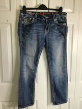 Women&#39;s Rock Revival Ennis Easy Crop Blue Denim Washed Rocker Jeans Size... - £25.73 GBP