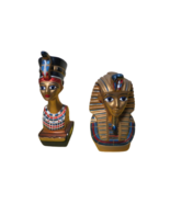 Set Of 2 Egyptian Figurines Ahmed Zeinhom Queen &amp; Pharoah Made In Egypt ... - $19.79