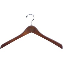 Extra Thick Concave Wood Jacket Hanger, 17&quot;, Walnut Finish With Chrome H... - $397.99