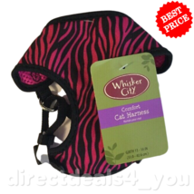 WHISKER CITY Hot Pink Zebra Cat Harness 13 - 16&quot;(33.0-40.6cm) - £12.68 GBP