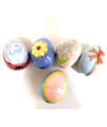 Easter Eggs Vintage Ceramic Glazed raised Floral- Lot of 5 Display - £11.88 GBP