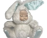 House of Llyod 1992 Porcelain Baby Face Doll in Bunny Suit Plush Read - $12.61