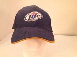 Miller Lite Beer Trucker Hat Baseball Cap Visor Navy Blue Hook Loop Adjustable - £14.79 GBP