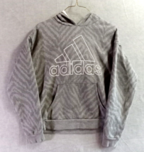 Adidas Boys Pullover Hoodie Size XL 16 Gray Athletic Long Sleeve Sweatshirt - $9.50