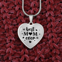 To My Mom Best Mom Ever Necklace Stainless Steel or 18k Gold Heart 18-22&quot; - £29.64 GBP+