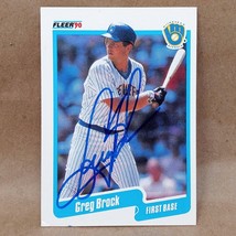 1990 Fleer #318 Greg Brock SIGNED Autograph Card Milwaukee Brewers Dodgers - $2.72 CAD
