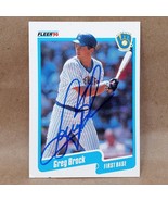 1990 Fleer #318 Greg Brock SIGNED Autograph Card Milwaukee Brewers Dodgers - €1,71 EUR