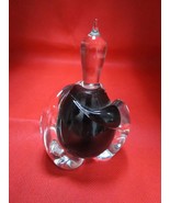 Signed Blodget Glass paperweight perfume black bottle 5&quot; - $74.67 CAD