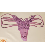 Rue 21 Women&#39;s T-Back Thongs Purple Size MEDIUM Butterfly Front Triple S... - £9.01 GBP