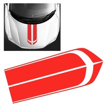 1 Pair Front Hood Decor Decal Racing Sticker Stripe For SUV Truck Off-road Red P - £75.28 GBP