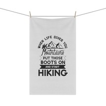 Mountain Hiking Motivational Kitchen Towel for Hikers, Polyester or Cotton - $22.66+