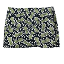 Divided H&amp;M Womens 12 Black Green Pineapple Print Cotton Blend Mini Skirt - $9.49