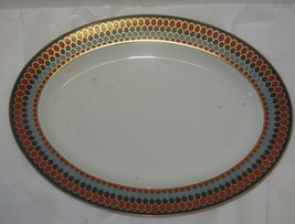 14.5&quot; Pennon Tastesetter by Sigma Oval Serving Platter Porcelain Gold Un... - £37.65 GBP