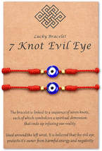 Tarsus (Ver.3) Evil Eye 7 Knot Lucky Bracelets Adjustable Red String Amulet for  - £12.77 GBP
