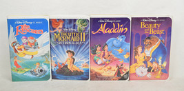 Walt Disney Classics Black Diamond VHS Beauty Beast Aladdin Rescuers Mermaid - £23.71 GBP
