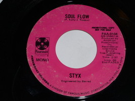 Styx Soul Flow Promised Land 45 Rpm Record Vintage Paramount Promotional - £15.17 GBP