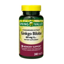 Spring Valley Ginkgo Biloba Extract Tablets, 60 mg, 240 Count.. - £20.56 GBP