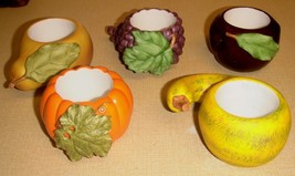 PartyLite tealight/votive Harvest Medley  Pumpkin Plum Grape Squash Pear - £15.93 GBP