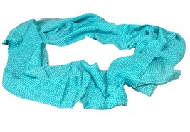 100% Silk Teal W/ White Women’s Scarf - 80x25” - $14.84