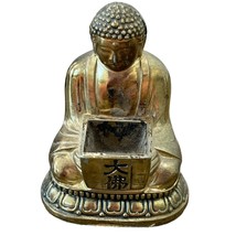 Vintage Brass Buddha Incense Holder With Intricate Detailing &amp; Engraved ... - $14.40